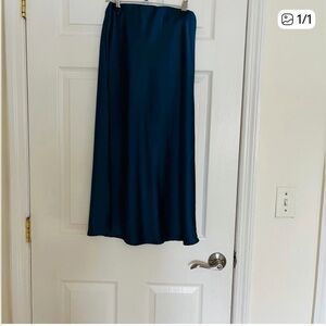 Renee C. Deep Teal satin Maxi Skirt